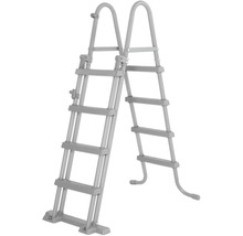 Graue Schwimmbadleiter mit vier Stufen