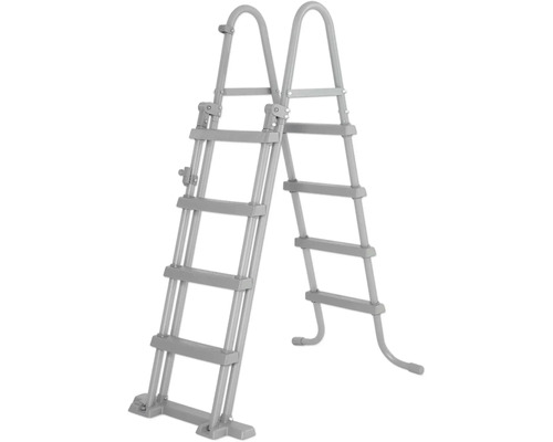 Graue Schwimmbadleiter mit vier Stufen