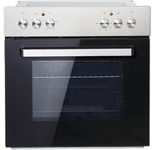 Four avec boutons de commande et façade en verre