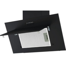 Hotte de cuisine noire avec filtre métallique