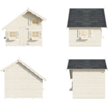 Vue multiple d'un abri de jardin en bois