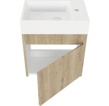 Meuble sous-lavabo avec porte ouverte