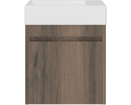 Meuble sous-lavabo avec tiroir et lavabo blanc