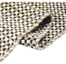 Geflochtener Teppich mit Schachbrettmuster aus Jute und Baumwolle