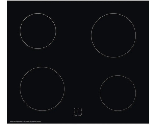 Table de cuisson vitrocéramique avec quatre zones de cuisson