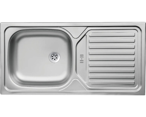 Évier en métal avec égouttoir