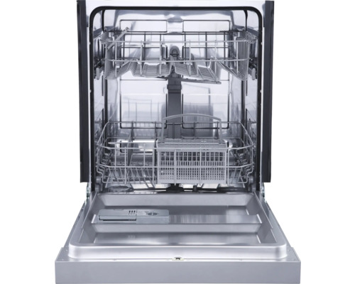 Lave-vaisselle ouvert avec paniers à vaisselle