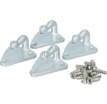 Quatre crochets d'angle galvanisés avec vis