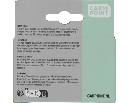 Ensemble de quatre crochets à corde en acier pour sécuriser les cordes, avec douze vis