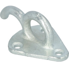 Crochet zingué avec plaque de montage