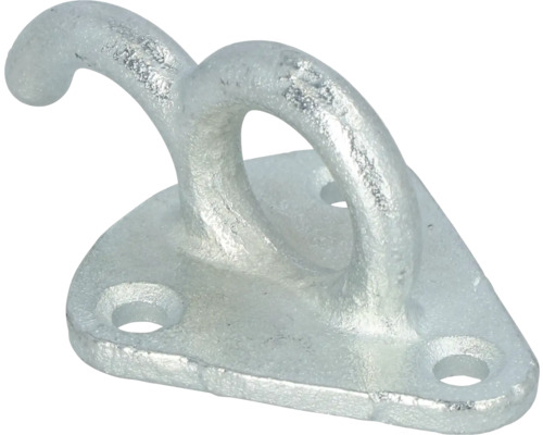 Crochet zingué avec plaque de montage