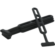 Mehrere schwarze Gepäckspanner aus Gummi