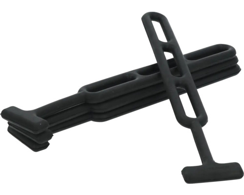 Mehrere schwarze Gepäckspanner aus Gummi