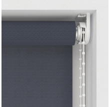 Dunkelgraues Seitenzugrollo im Detail