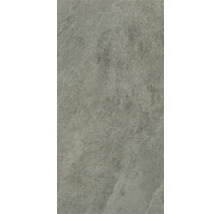 Carrelage de sol gris aspect pierre.