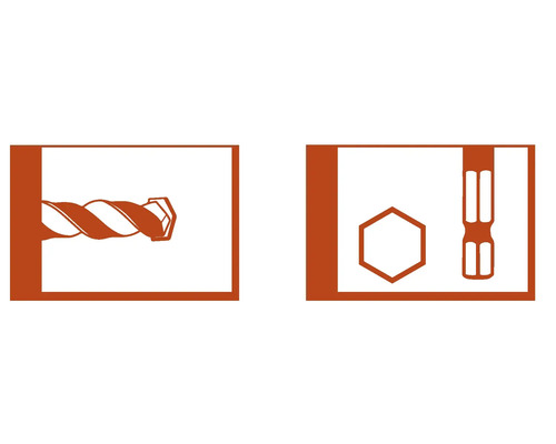 Symbole pour foret et porte-outil