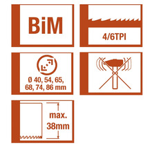 Informations sur la scie-cloche bimétallique