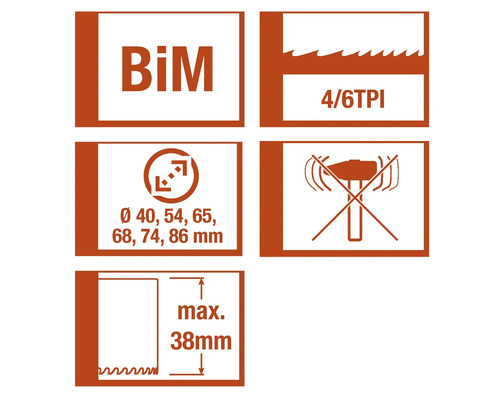 Informations sur la scie-cloche bimétallique