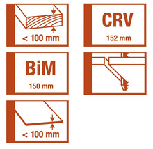 Illustrations avec indications de dimensions et caractéristiques du produit