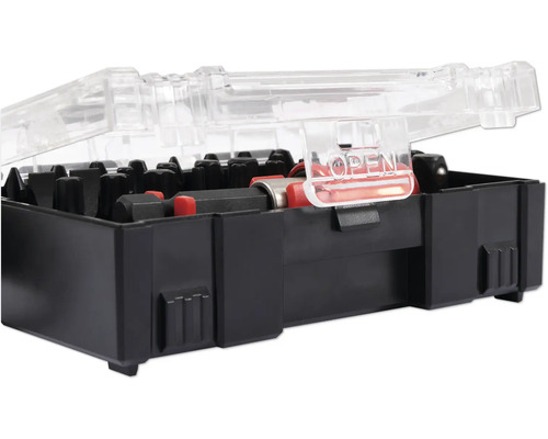 Bitset in schwarzem Gehäuse mit durchsichtigem Deckel