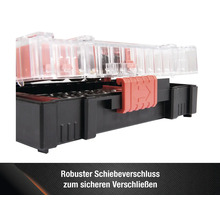 Geöffnete Werkzeugbox mit Schiebeverschluss