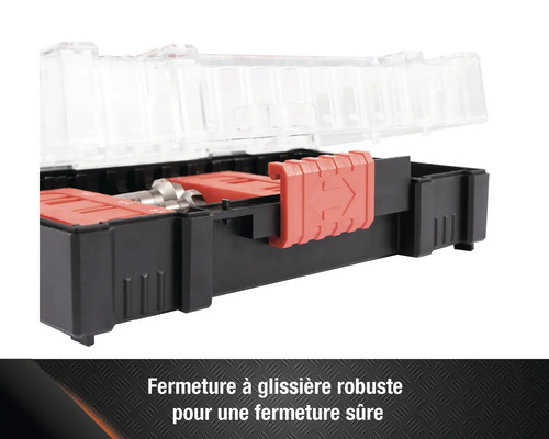 Jeu de forets dans un coffret de rangement avec couvercle transparent