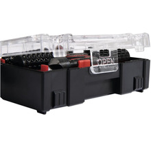 Kit d'outils avec boîtier noir et couvercle transparent