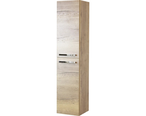 Armoire haute avec deux tiroirs et décor bois
