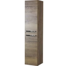 Armoire haute avec deux tiroirs et poignées en métal