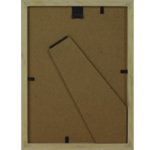 Rückseite eines Holzbilderrahmens mit Aufsteller