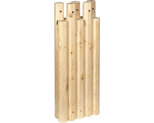 Poteau en bois avec trous percés pour la construction de clôtures