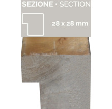 Holzprofil mit den Maßen 28 x 28 mm