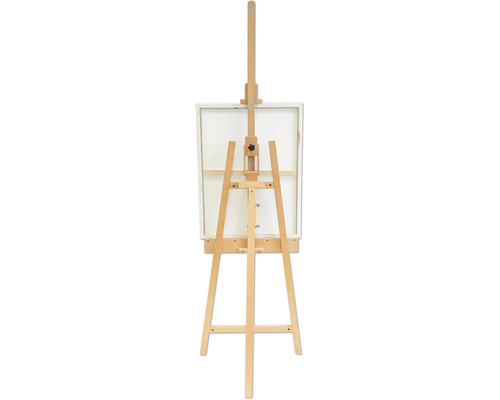 Staffelei aus Holz mit Leinwand