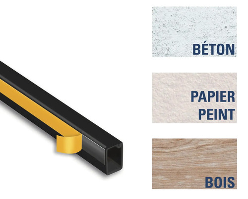 Profilé de montage pour fixation sur béton, papier peint ou bois