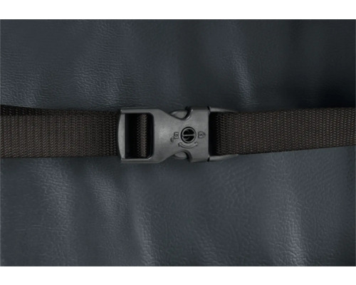 Detailaufnahme eines Verschlusses mit Gurtband