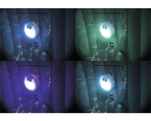 Jacuzzi gonflable avec éclairage LED et différentes couleurs