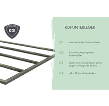 KDI Unterleger aus nordischem Kiefernholz mit Kesseldruckimprägnierung und KDI Schutzzeichen