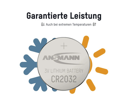 Ansmann CR2032 3V Lithium Batterie für extreme Temperaturen