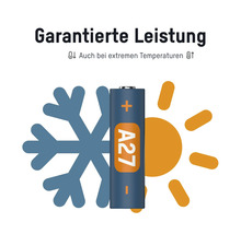 A27 Batterie mit Leistung bei extremen Temperaturen