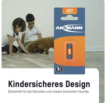 Ansmann A27 Alkaline Batterie im kindersicheren Design