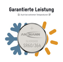 Ansmann Silberoxid Knopfzelle SR60/364 für Temperaturen unter Null und über Null