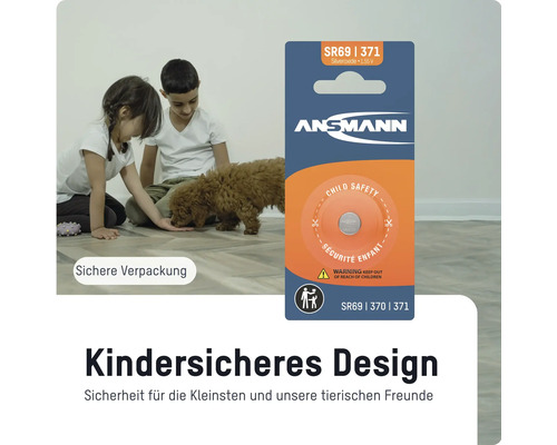 Ansmann SR69 371 Silberoxid Batterie mit kindersicherem Design
