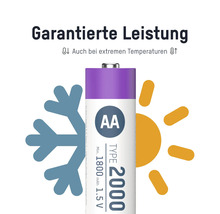AA Batterie mit Leistungsgarantie auch bei extremen Temperaturen