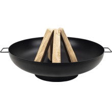 Brasero en acier avec bûches