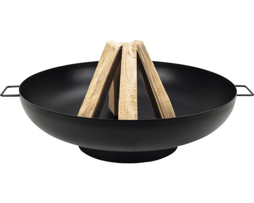 Brasero en acier avec bûches