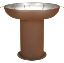 Braséro en métal sur un socle