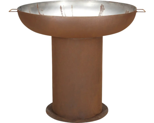 Braséro en métal sur un socle