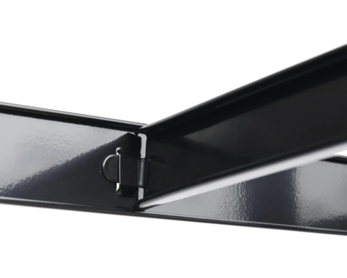 Detailaufnahme einer Metalltischbeinhalterung