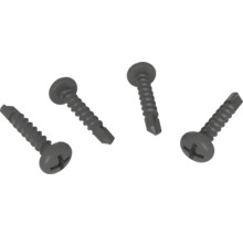 Vier Bohrschrauben mit Senkkopf