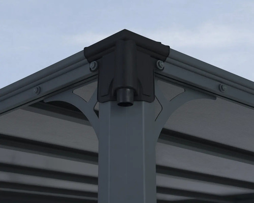 Vue détaillée d'un pavillon avec raccord d'angle